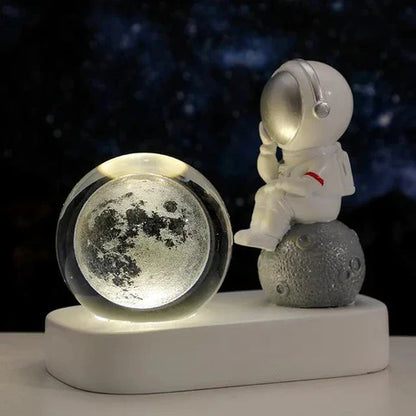 Mini Lampara Cristal+Astronauta Decorativa👩‍🚀🔮